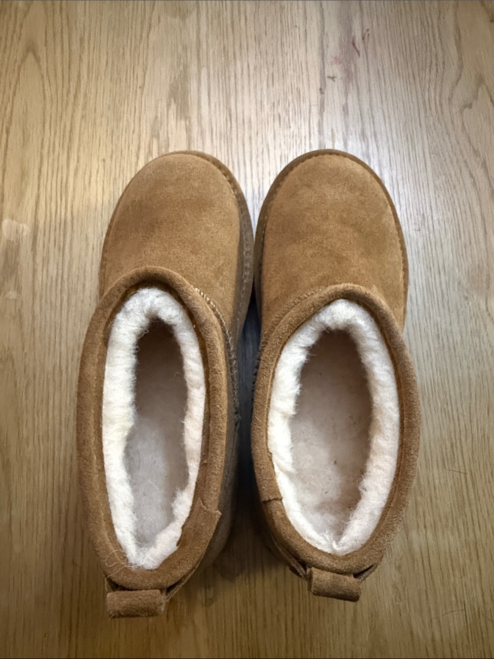 BearPaw Women's Chestnut Suede Clog Mules with Cream Shearling
